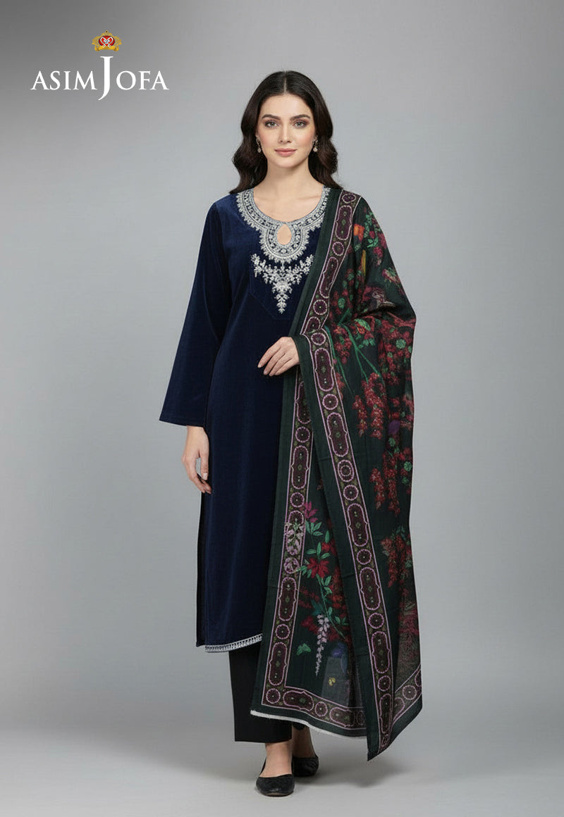 Ajso-230 Unstitched 3 Pcs Shirt Dupatta Trouser
