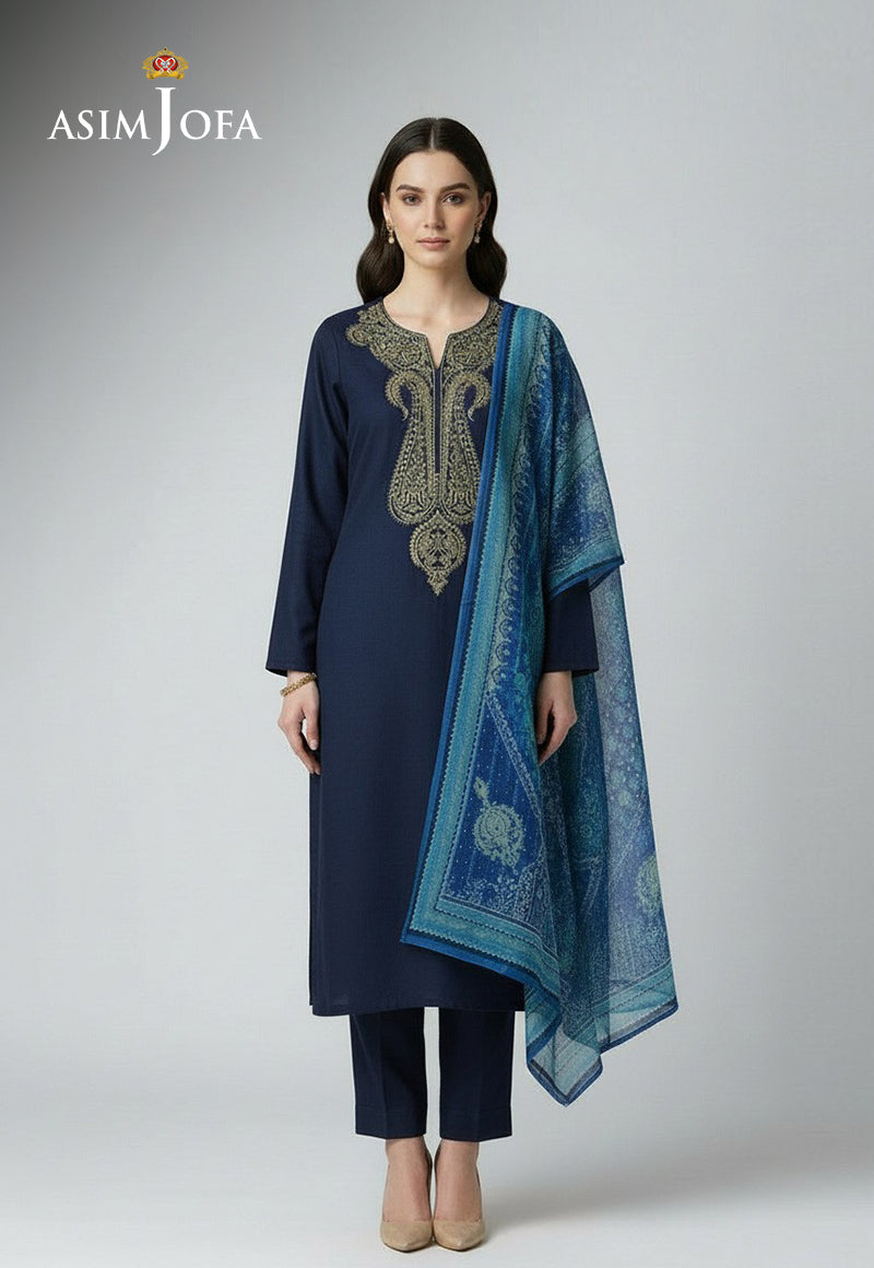 AJSO-233 Unstitched 3 Pcs Shirt Dupatta Trouser