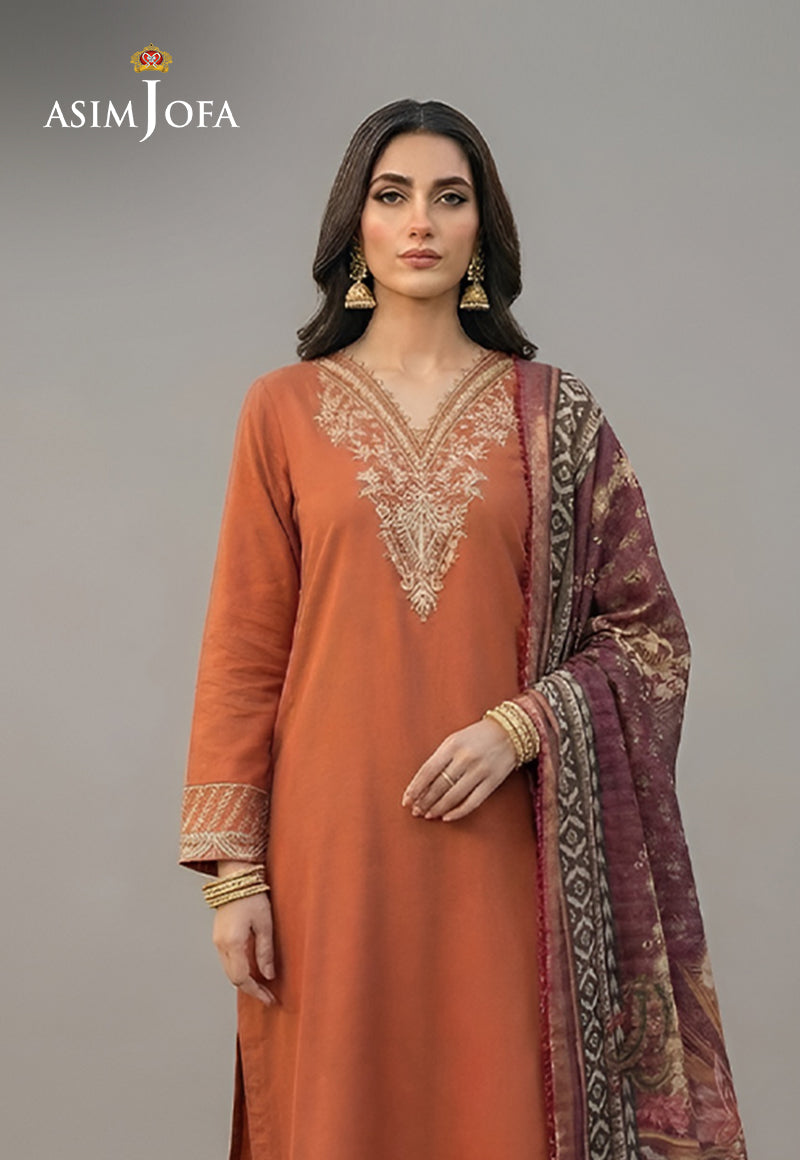 Ajso-235 Unstitched 2 Pcs Shirt Dupatta