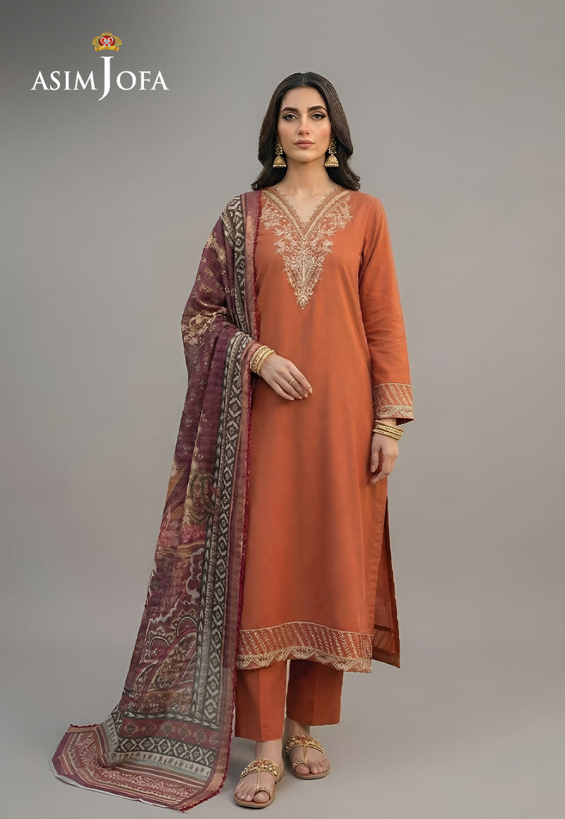 Ajso-235 Unstitched 2 Pcs Shirt Dupatta