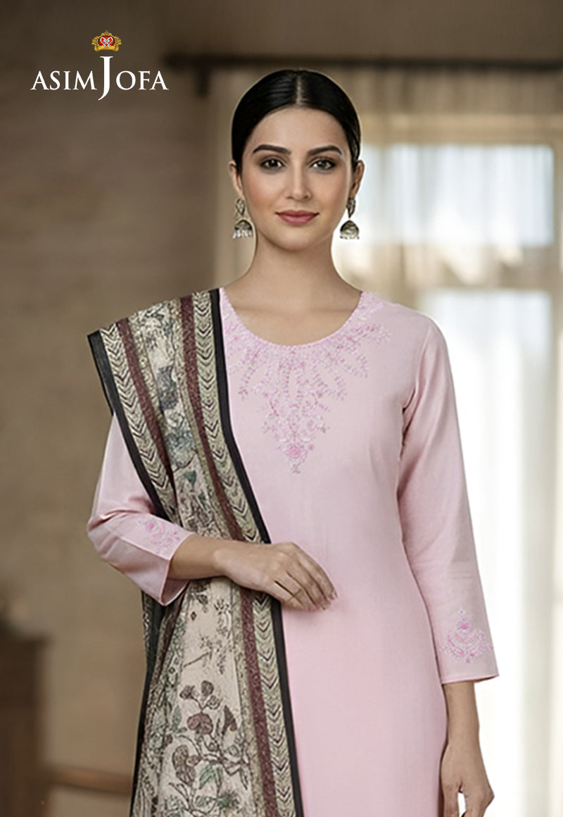 Ajso-240 Unstitched 3 Pcs Shirt Dupatta Trouser