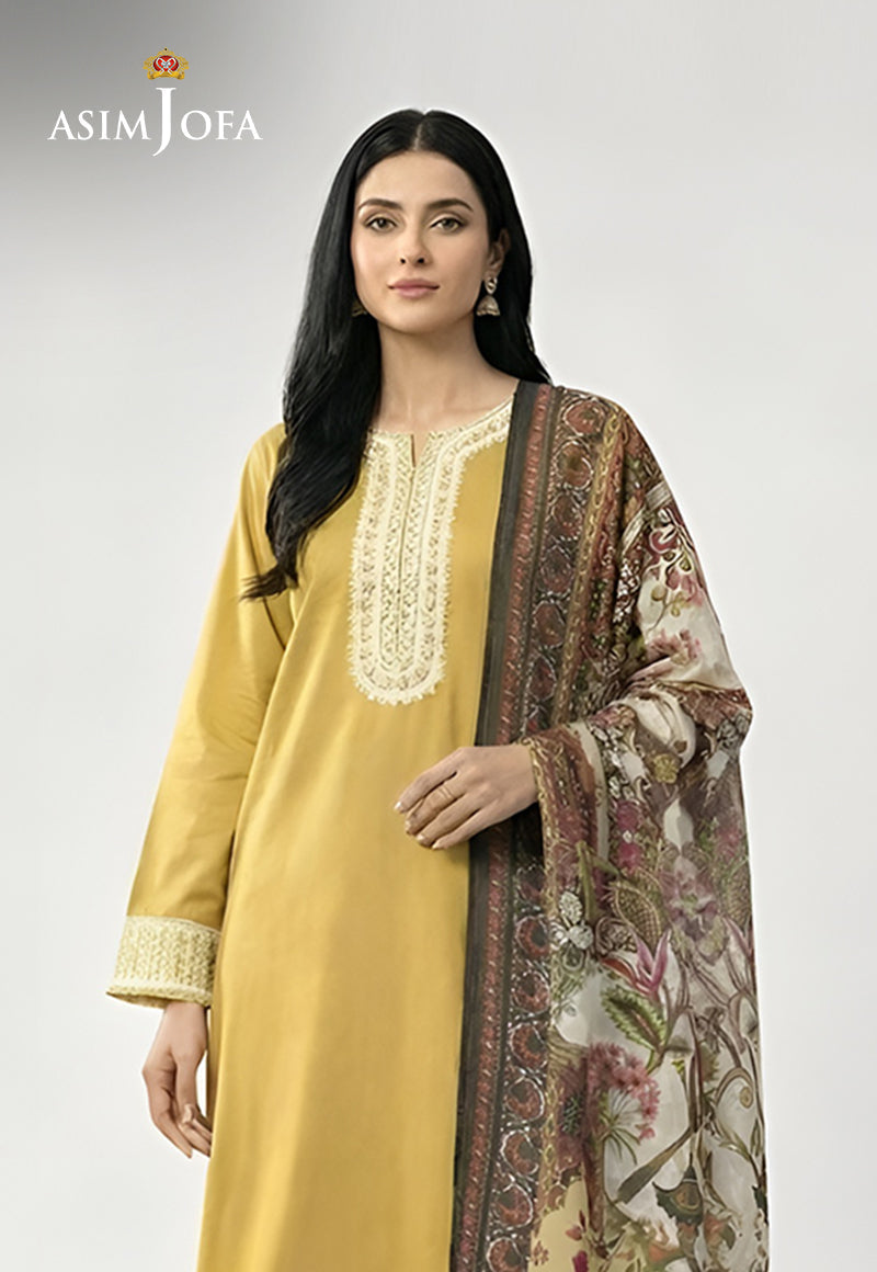 Ajso-242 Unstitched 3 Pcs Shirt Dupatta Trouser