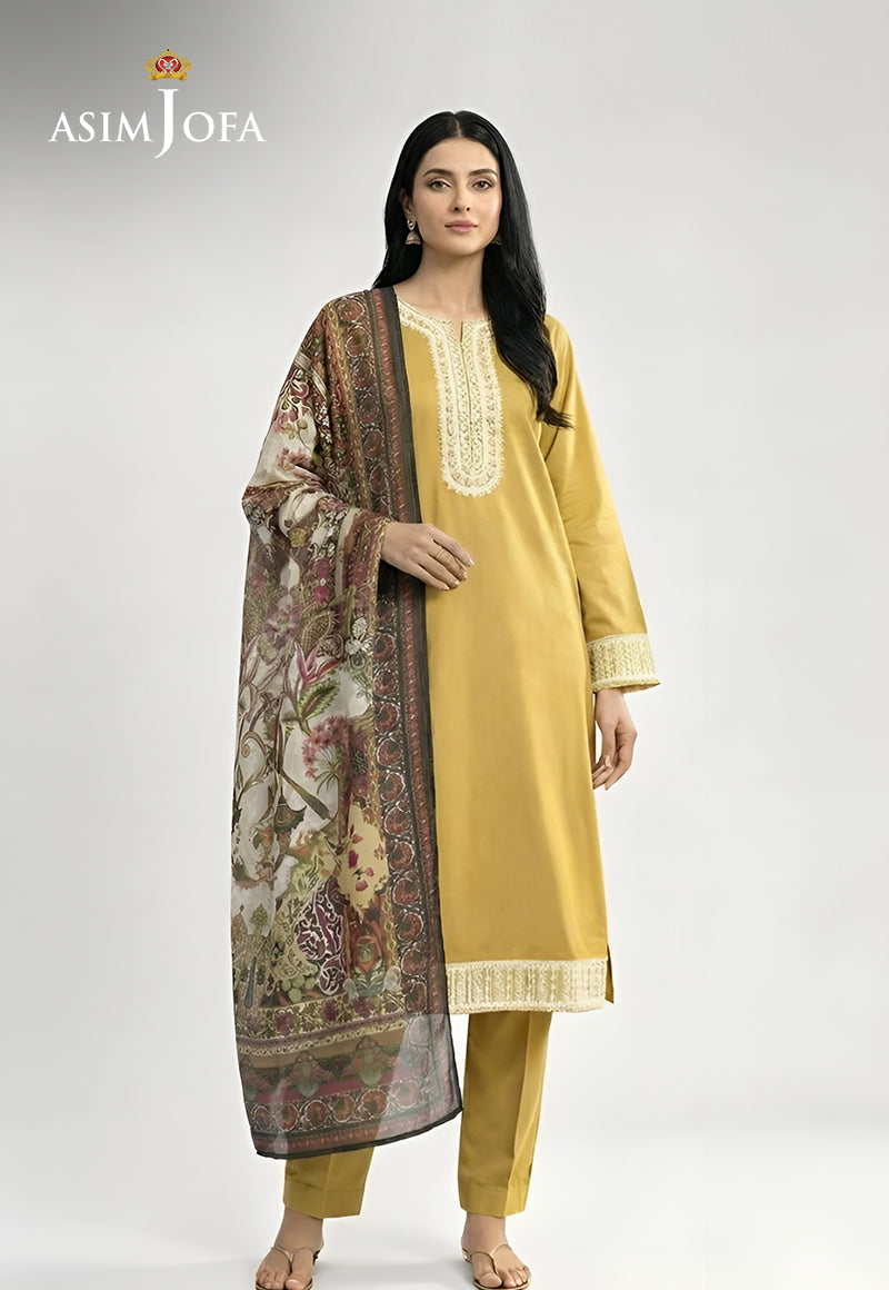 Ajso-242 Unstitched 3 Pcs Shirt Dupatta Trouser