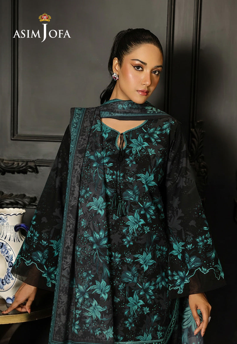 Ajso-250 Unstitched 3 Pcs Shirt Dupatta Trouser