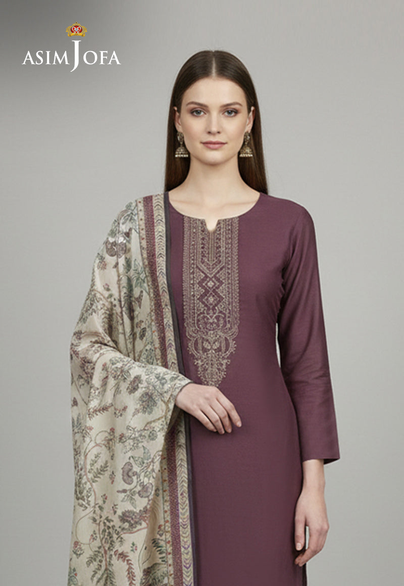 Ajso-254 Unstitched 3 Pcs Shirt Dupatta Trouser