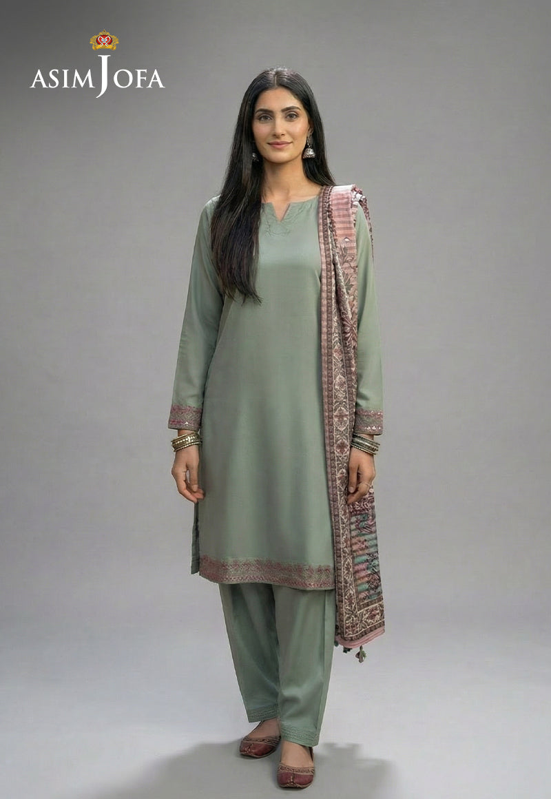 Ajso-257 Unstitched 3 Pcs Shirt Dupatta Trouser