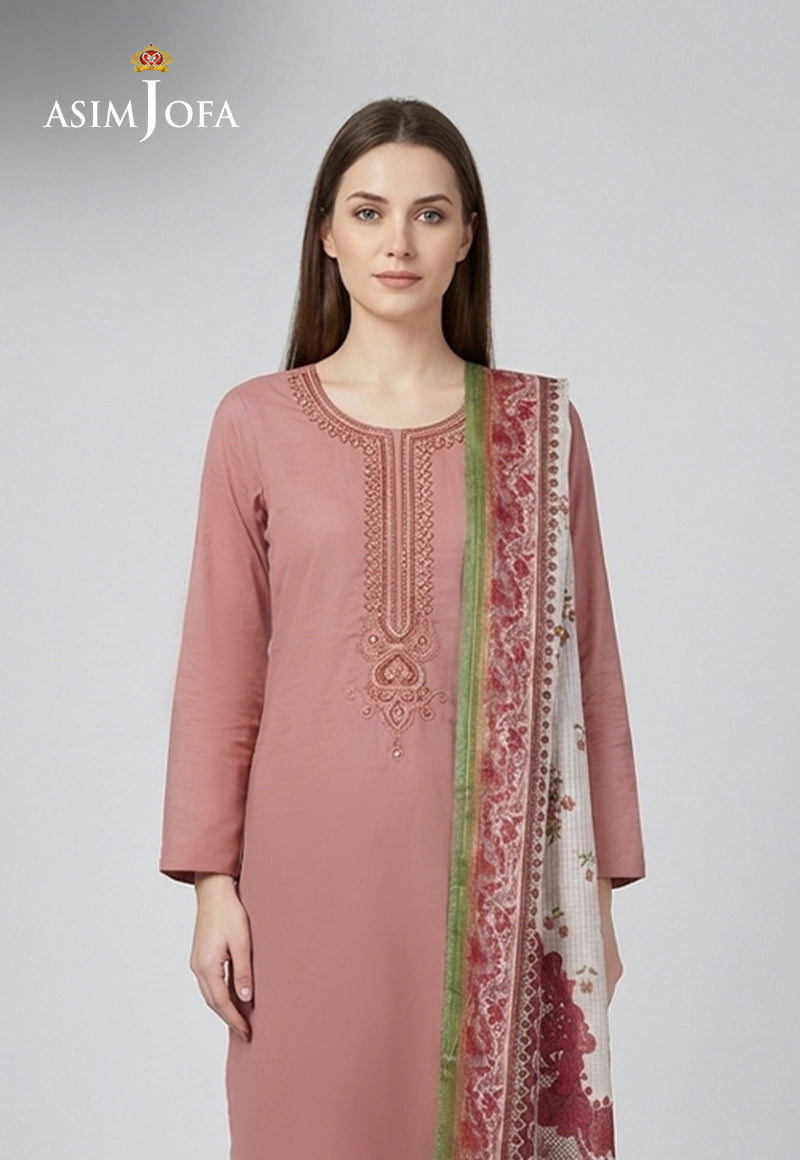 Ajso-262 Unstitched 3 Pcs Shirt Dupatta Trouser