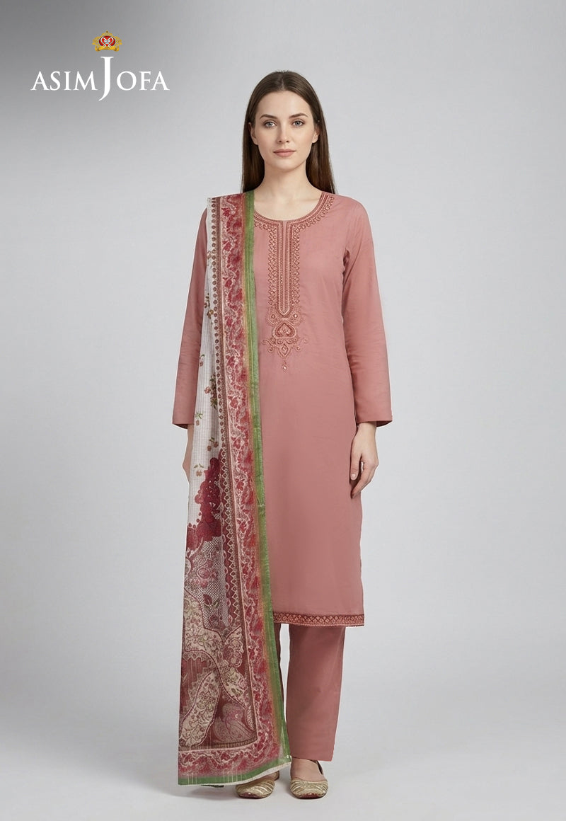 Ajso-262 Unstitched 3 Pcs Shirt Dupatta Trouser