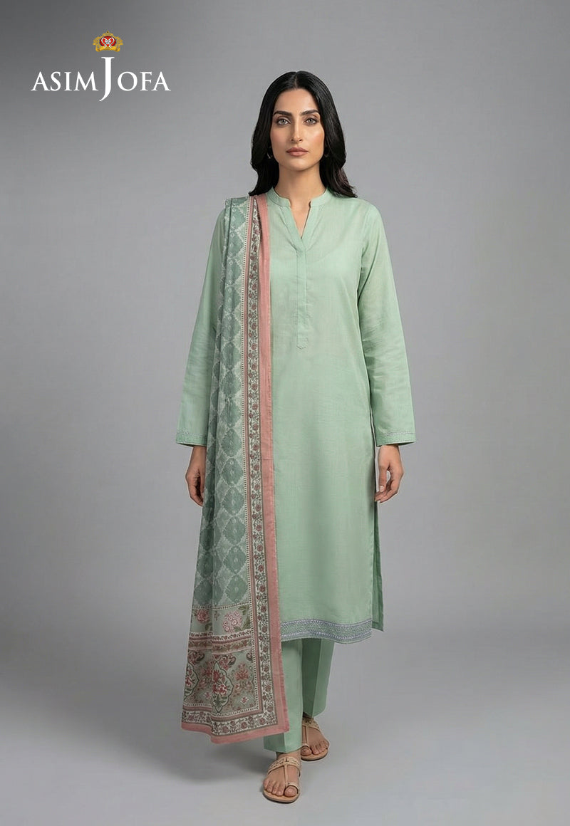 Ajso-264 Unstitched 3 Pcs Shirt Dupatta Trouser