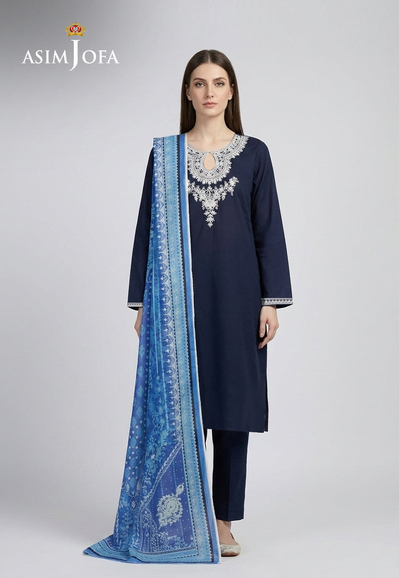 Ajso-268 Unstitched 3 Pcs Shirt Dupatta Trouser