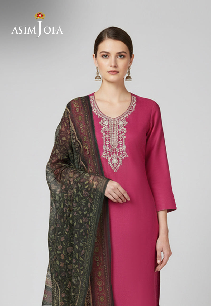 Ajso-271 Unstitched 3 Pcs Shirt Dupatta Trouser