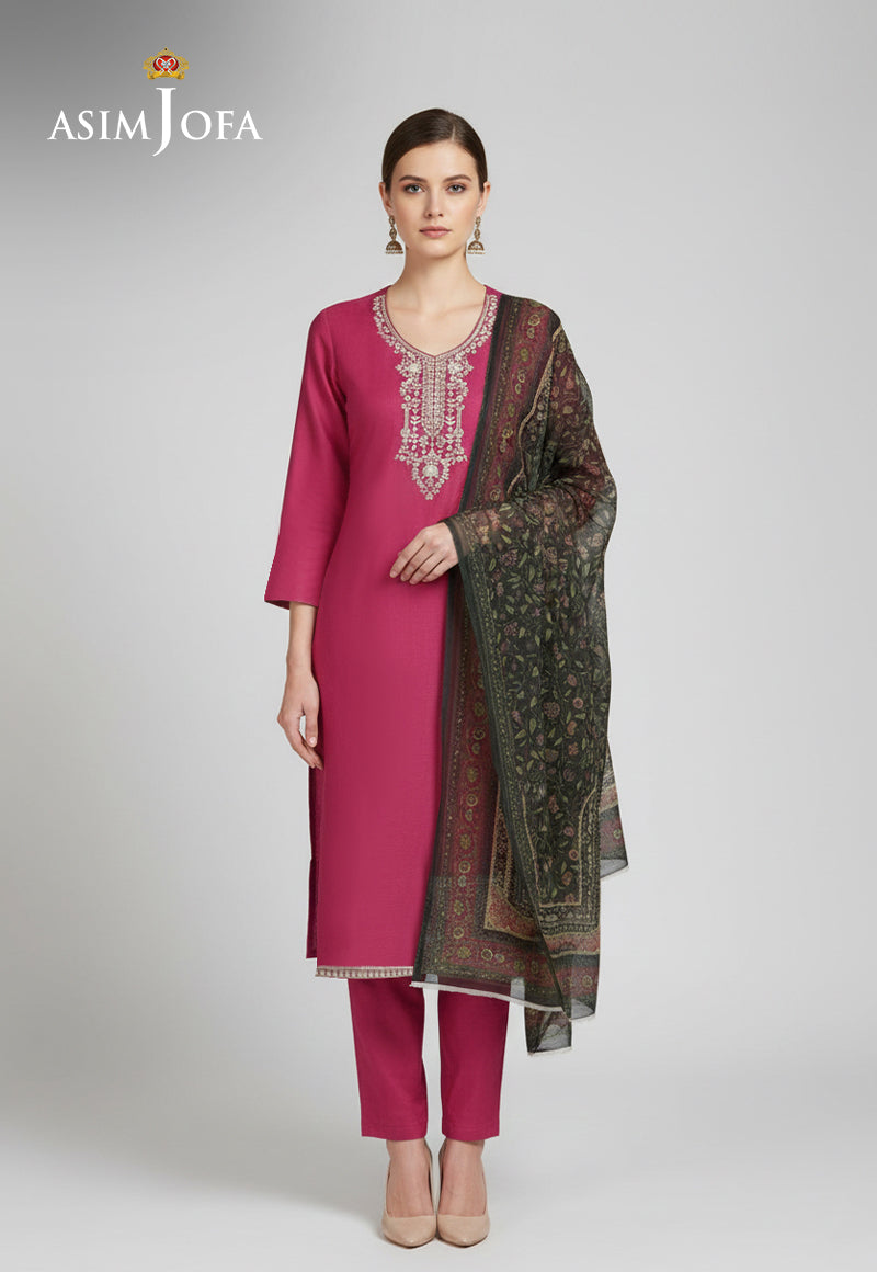 Ajso-271 Unstitched 3 Pcs Shirt Dupatta Trouser