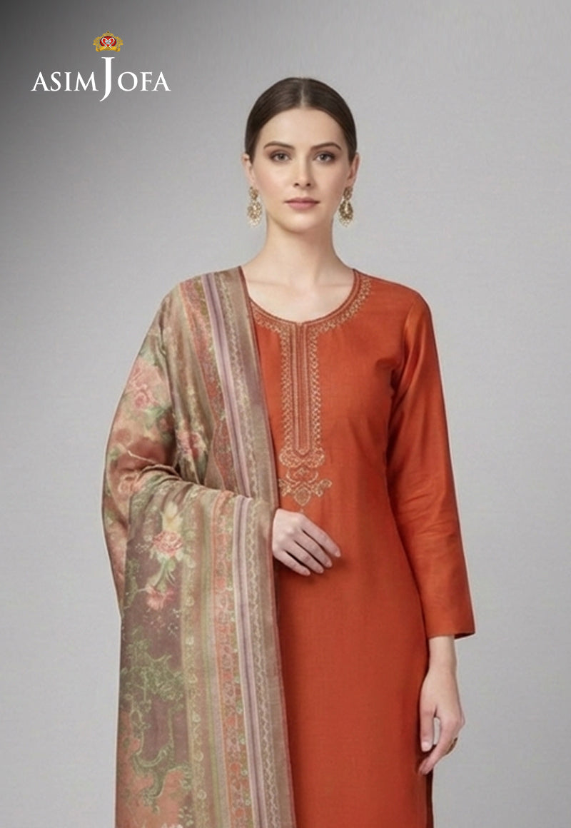 Ajso-289 Unstitched 3 Pcs Shirt Dupatta Trouser