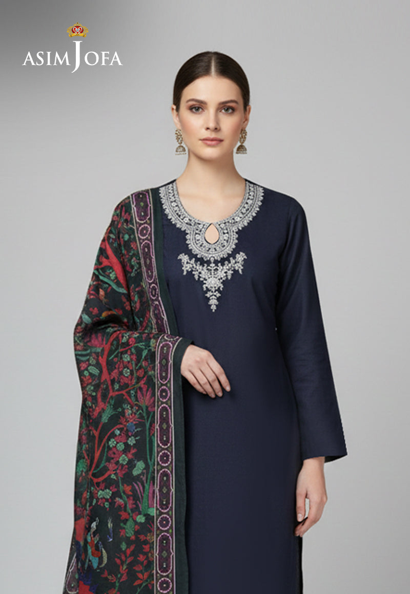 Ajso-290 Unstitched 3 Pcs Shirt Dupatta Trouser