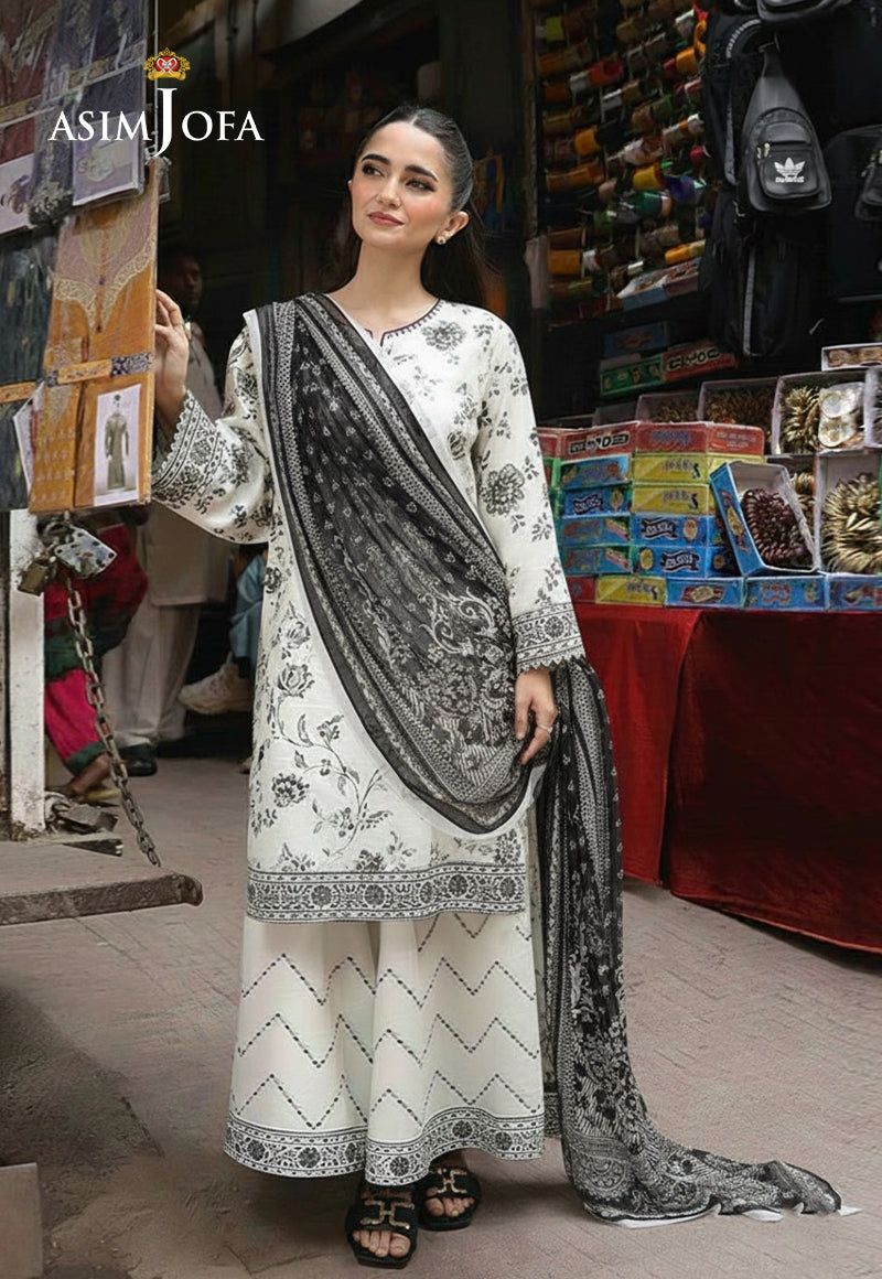 Ajso-293 Unstitched 3 Pcs Shirt Dupatta Trouser