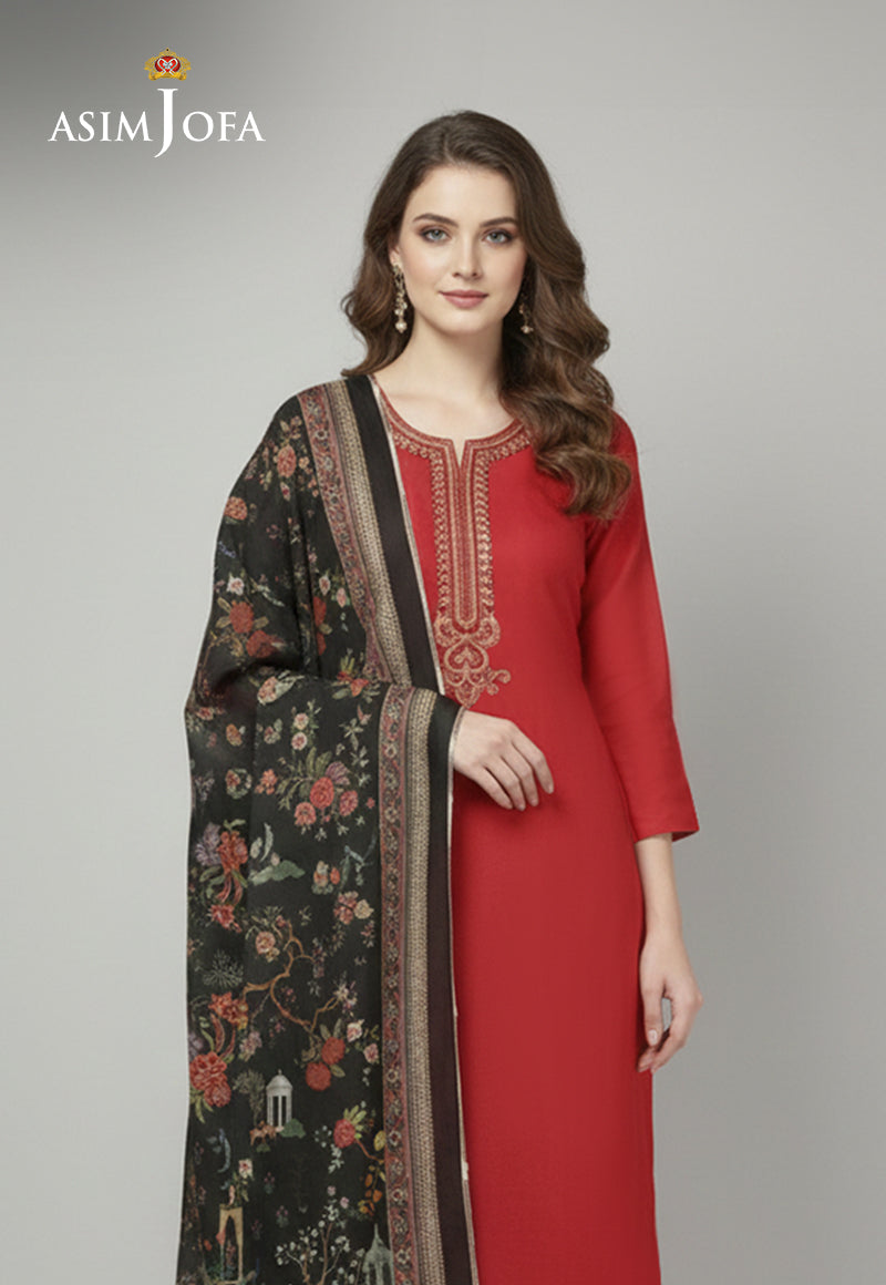 Ajso-294 Unstitched 3 Pcs Shirt Dupatta Trouser