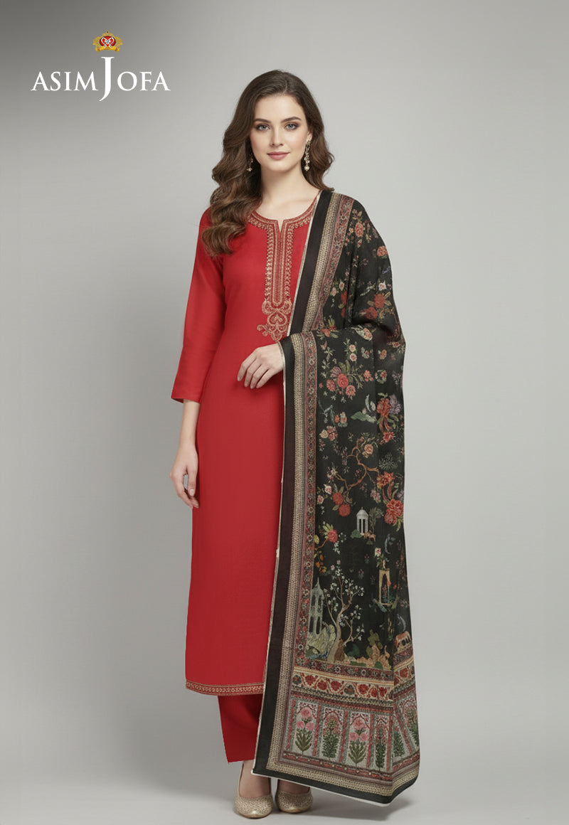 Ajso-294 Unstitched 3 Pcs Shirt Dupatta Trouser