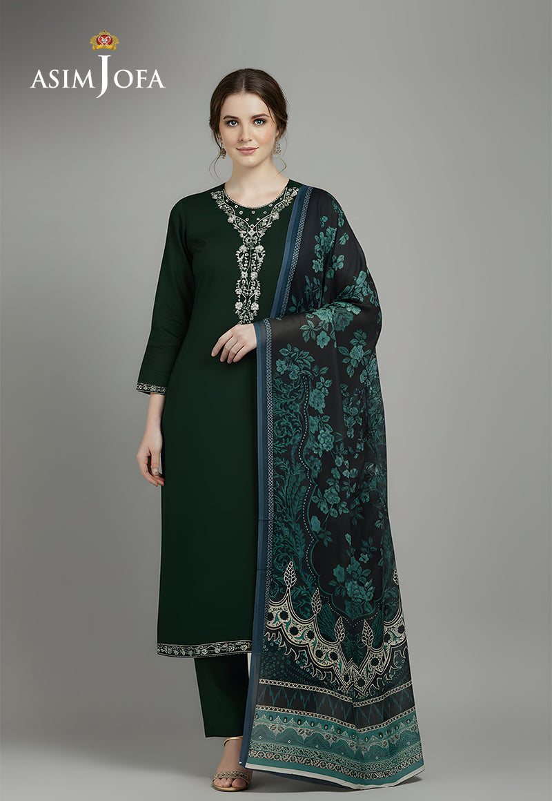 Ajso-295 Unstitched 3 Pcs Shirt Dupatta Trouser