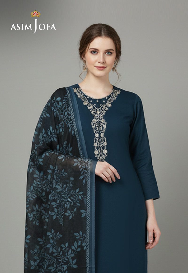 Ajso-296 Unstitched 3 Pcs Shirt Dupatta Trouser