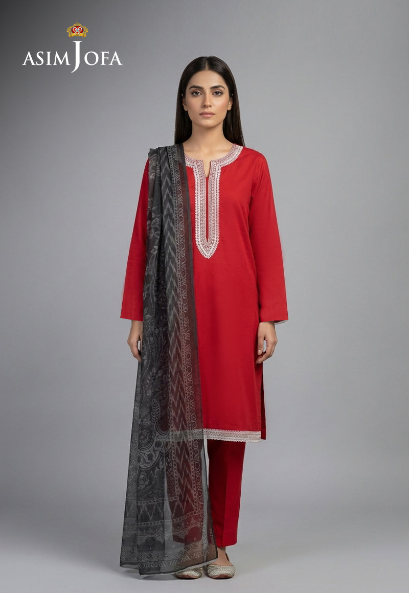 AJSO-310 Unstitched 3 Pcs Shirt Dupatta Trouser