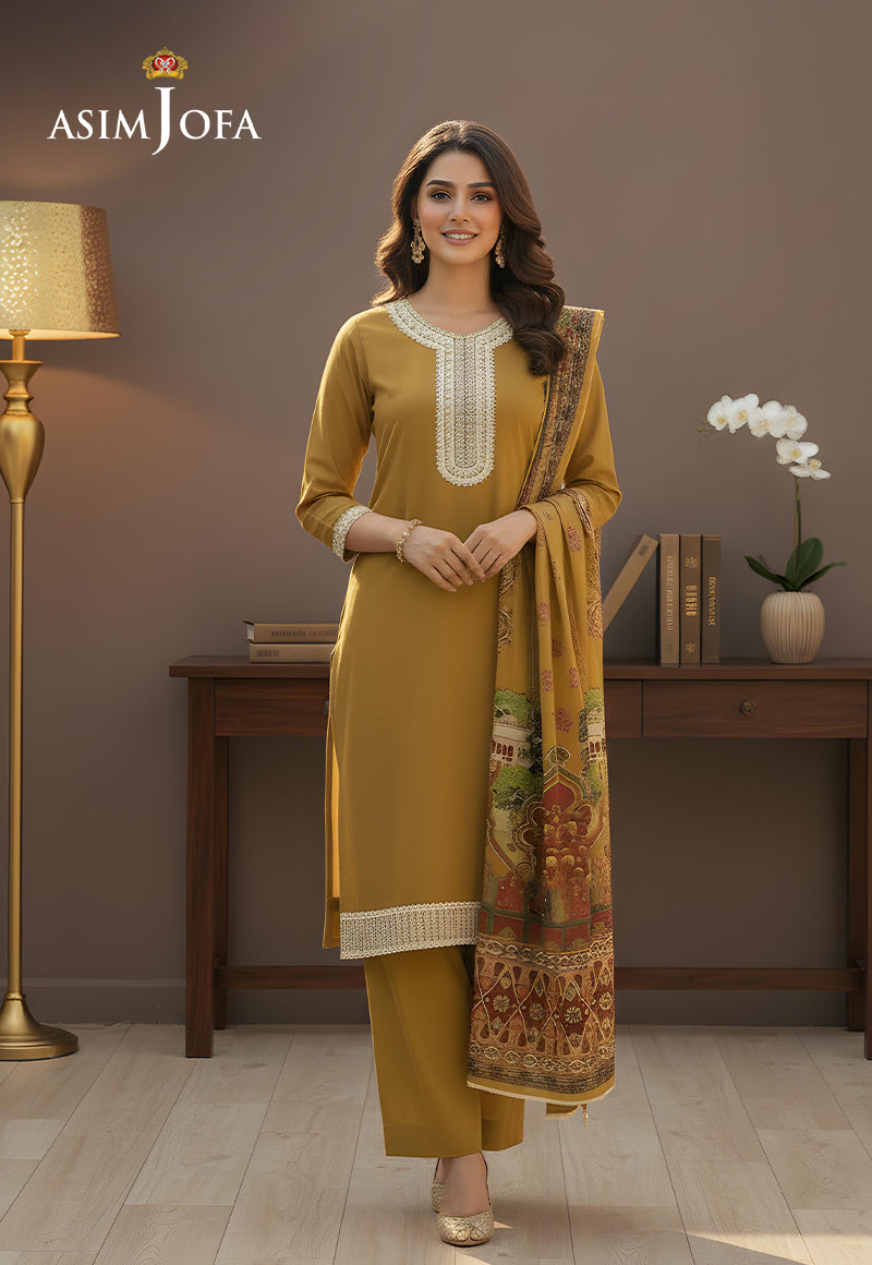 AJSO-314 Unstitched 3 Pcs Shirt Dupatta Trouser