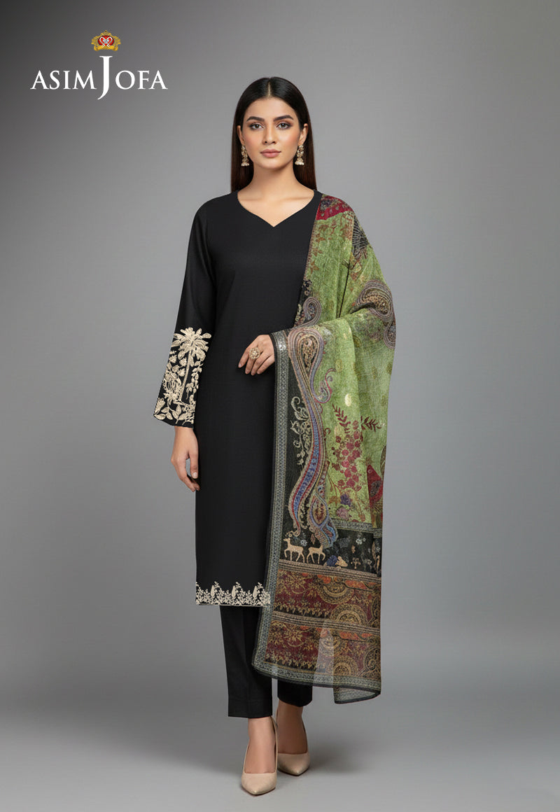 AJSO-322 Unstitched 3 Pcs Shirt Dupatta Trouser