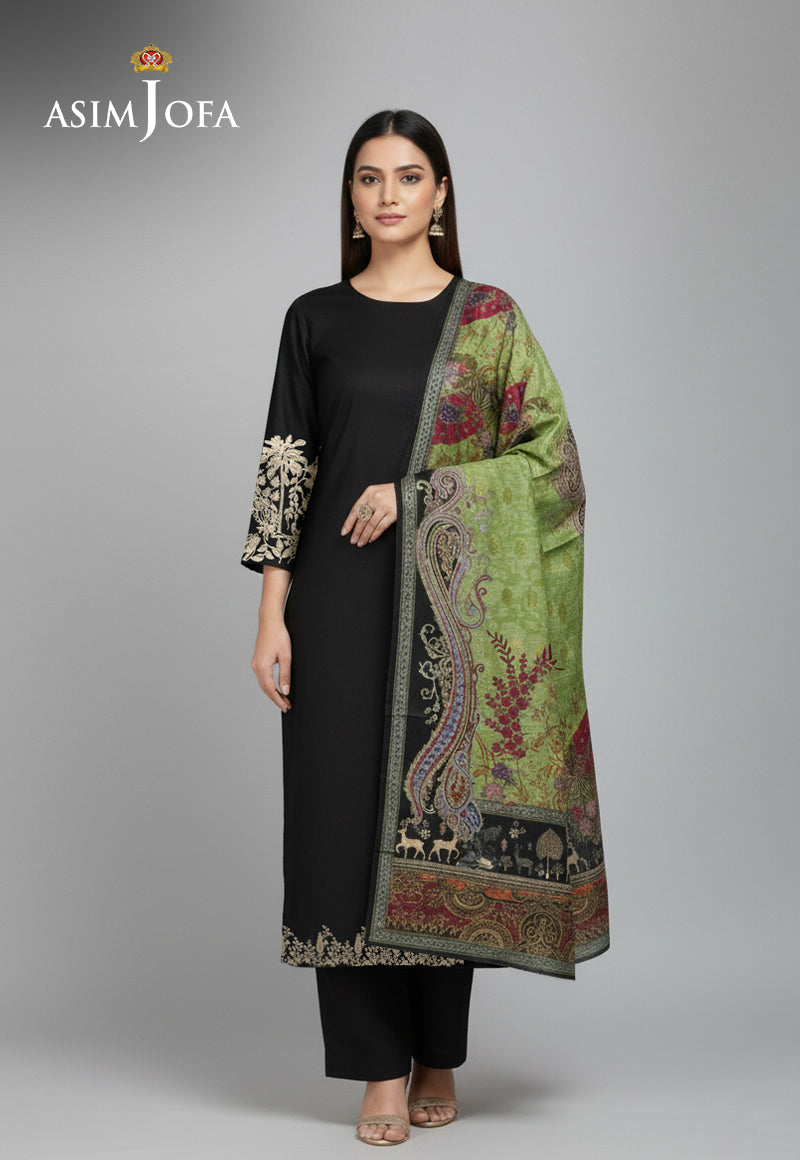 AJSO-323 Unstitched 3 Pcs Shirt Dupatta Trouser
