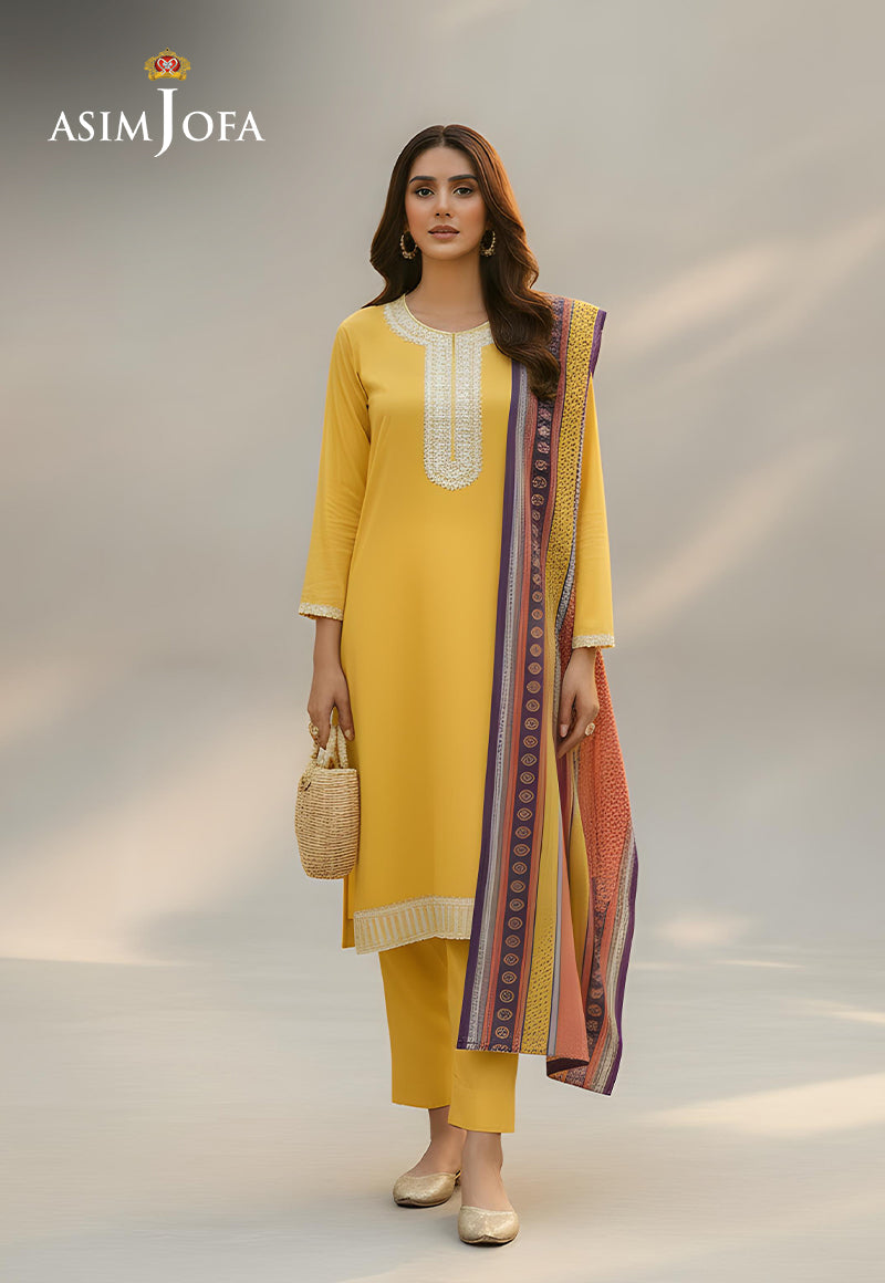 AJSO-328 Unstitched 3 Pcs Shirt Dupatta Trouser