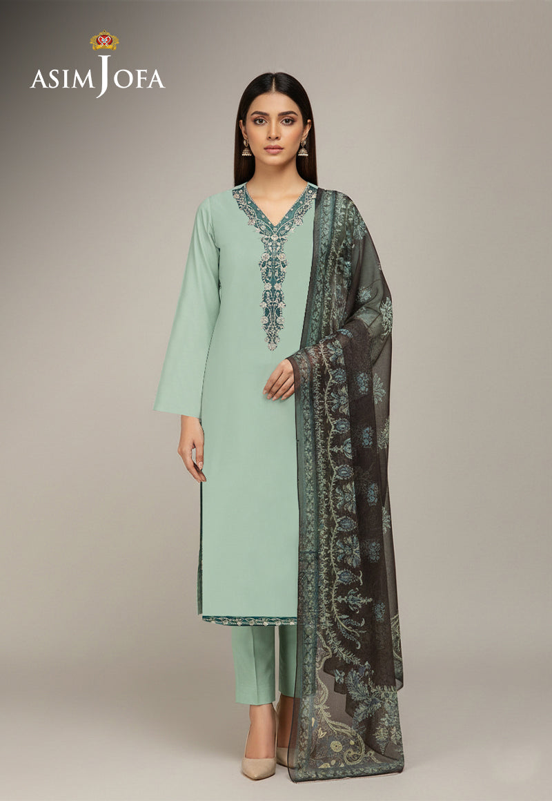 AJSO-346 Unstitched 3 Pcs Shirt Dupatta Trouser