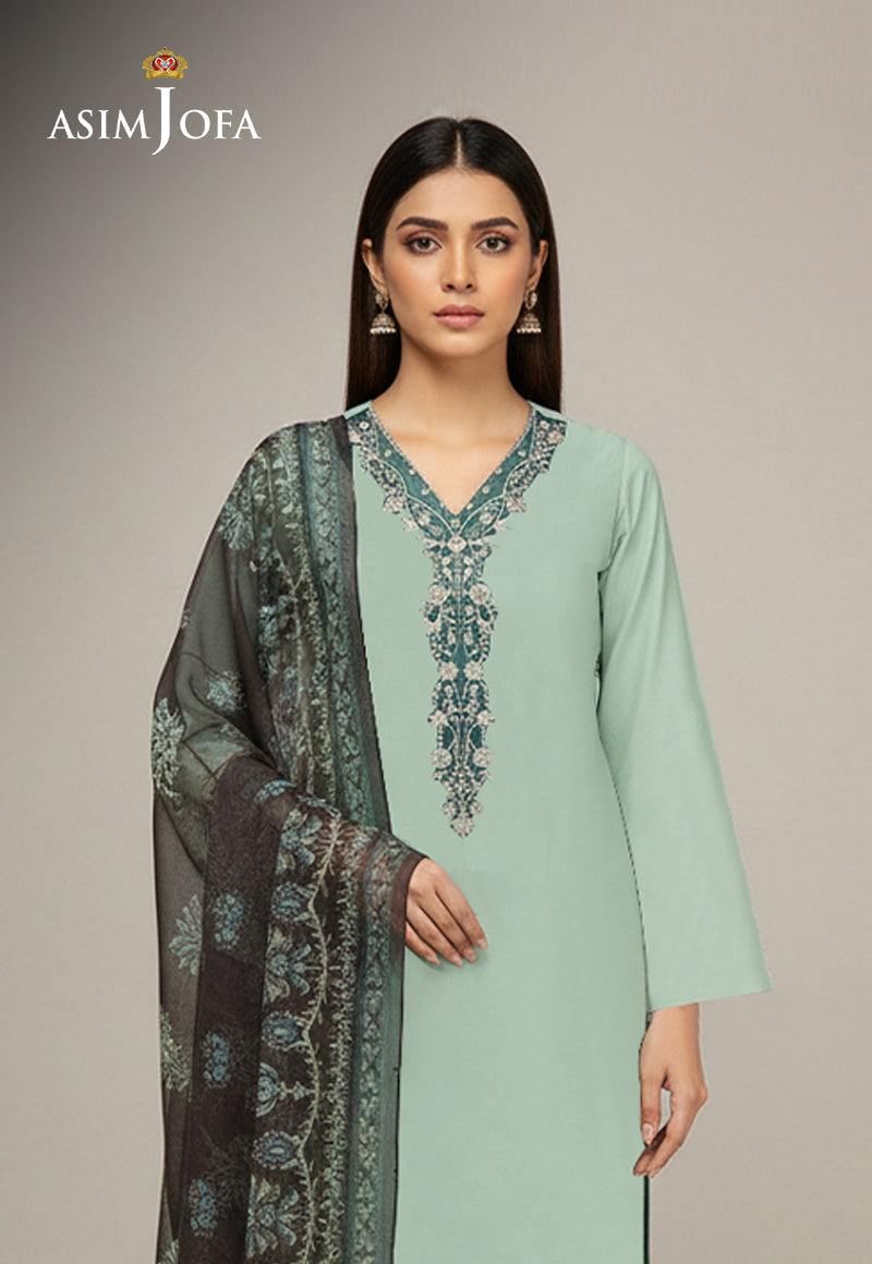 AJSO-346 Unstitched 3 Pcs Shirt Dupatta Trouser