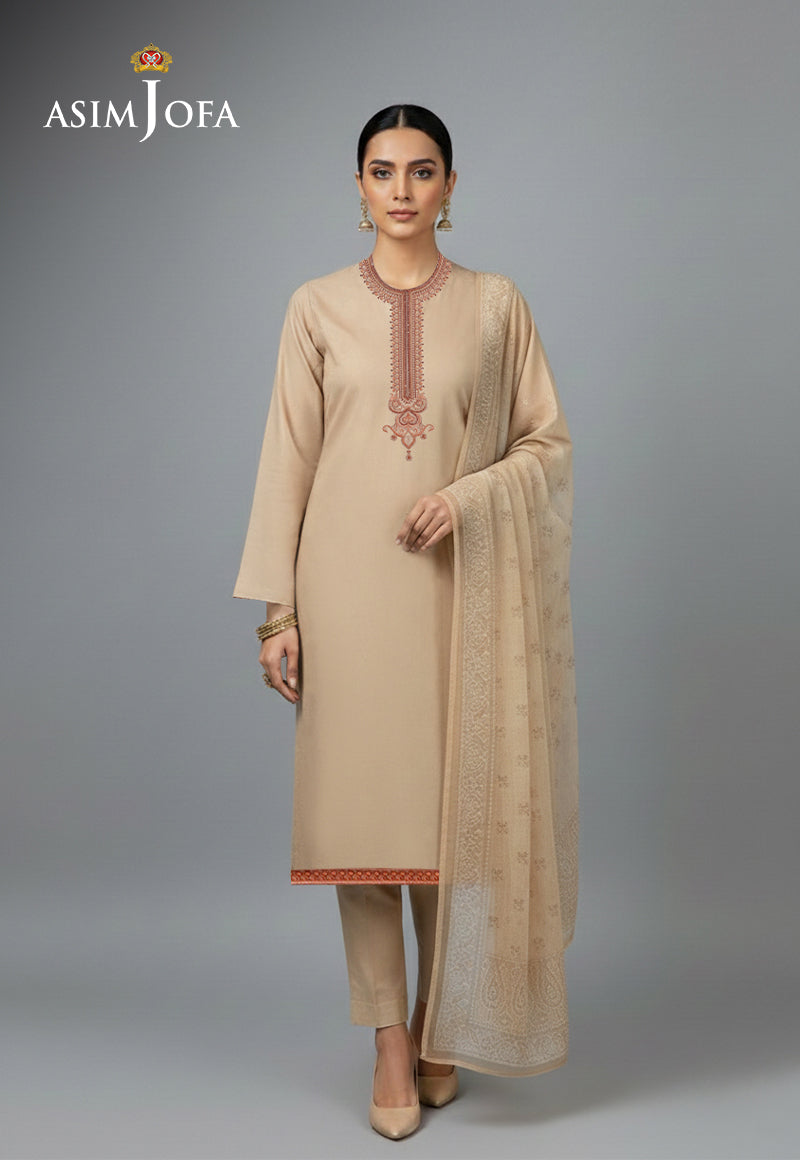 AJSO-355 Unstitched 3 Pcs Shirt Dupatta Trouser