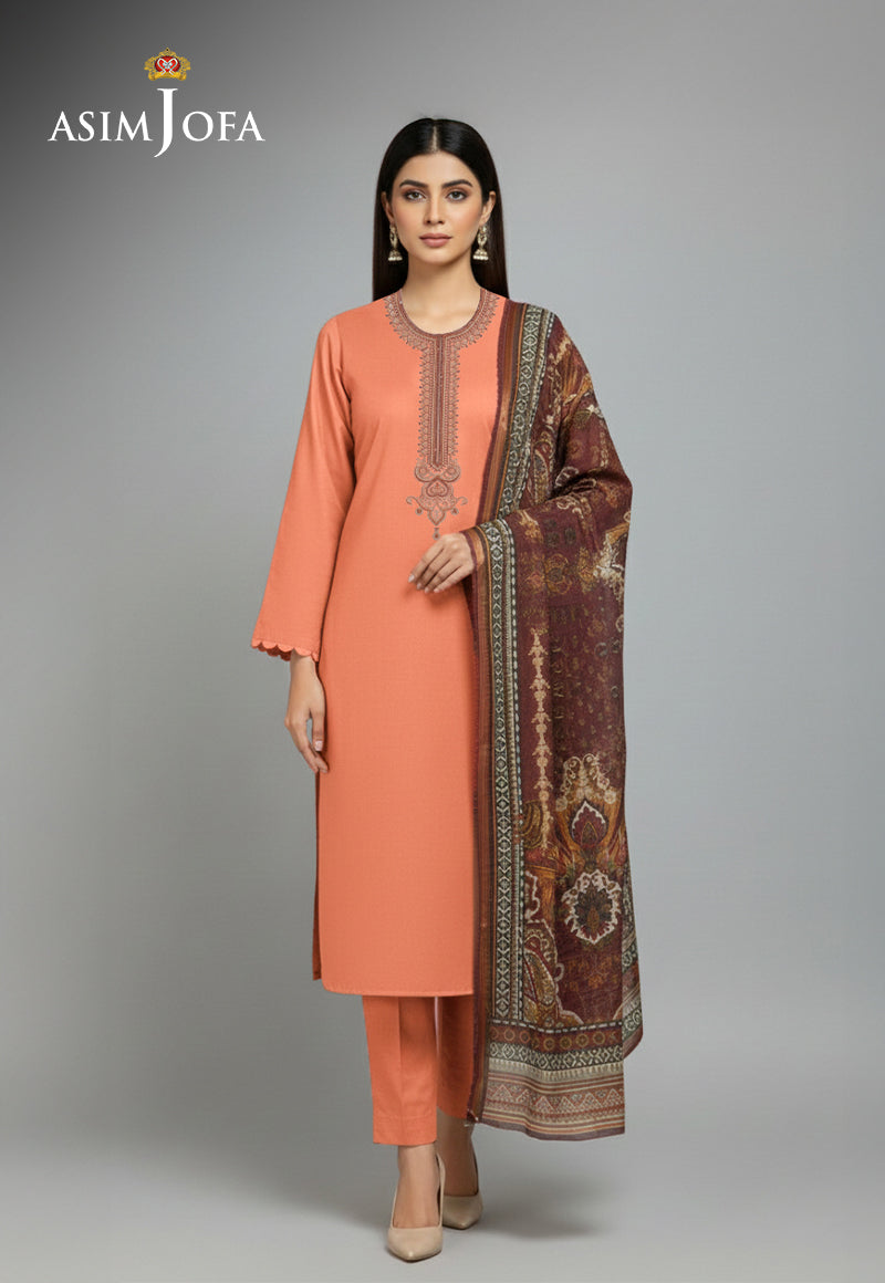 AJSO-365 Unstitched 3 Pcs Shirt Dupatta Trouser