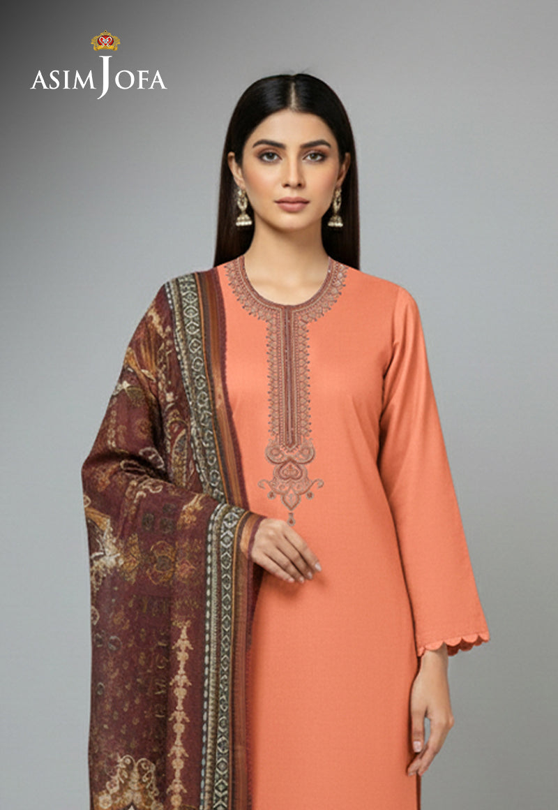 AJSO-365 Unstitched 3 Pcs Shirt Dupatta Trouser