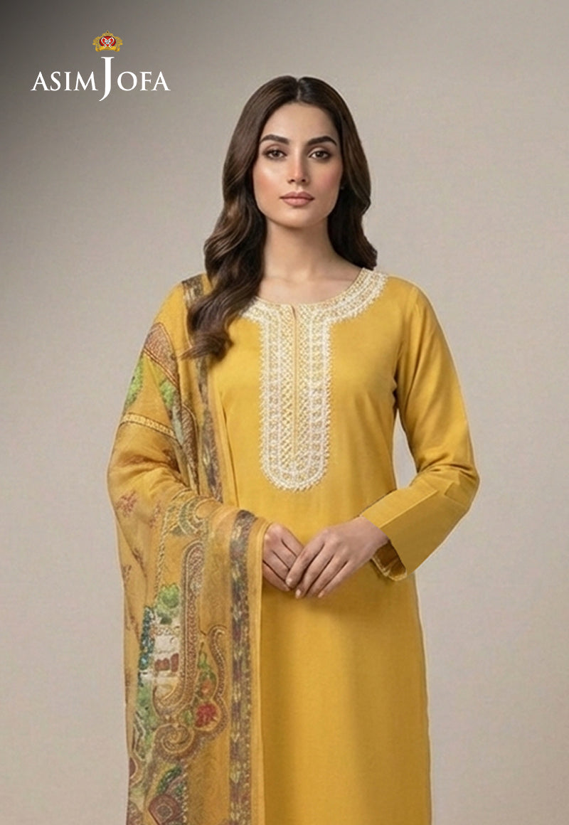 AJSO-370 Unstitched 3 Pcs Shirt Dupatta Trouser
