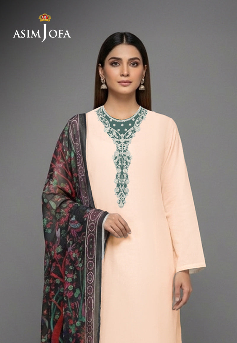 AJSO-380 Unstitched 3 Pcs Shirt Dupatta Trouser