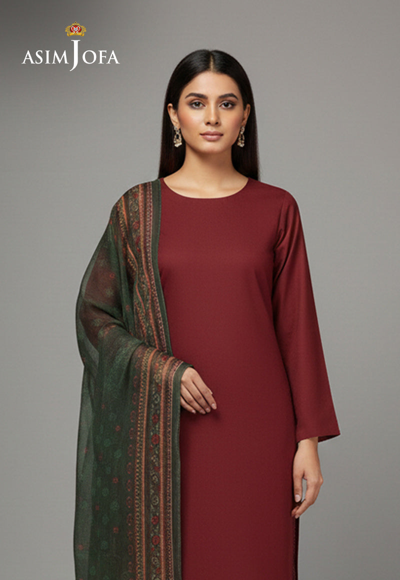 AJSO-394 Unstitched 3 Pcs Shirt Dupatta Trouser