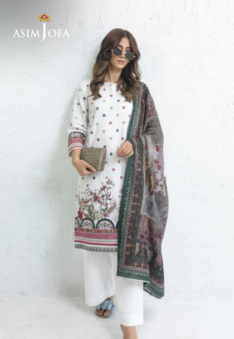 Ajso-95 Unstitched 2 Pcs Shirt Dupatta