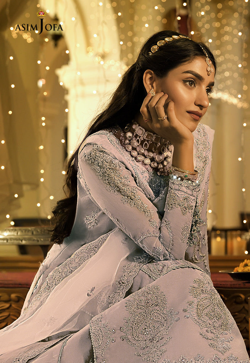AJSTD-15 EMBROIDERED ORGANZA STITCHED 2 PCS