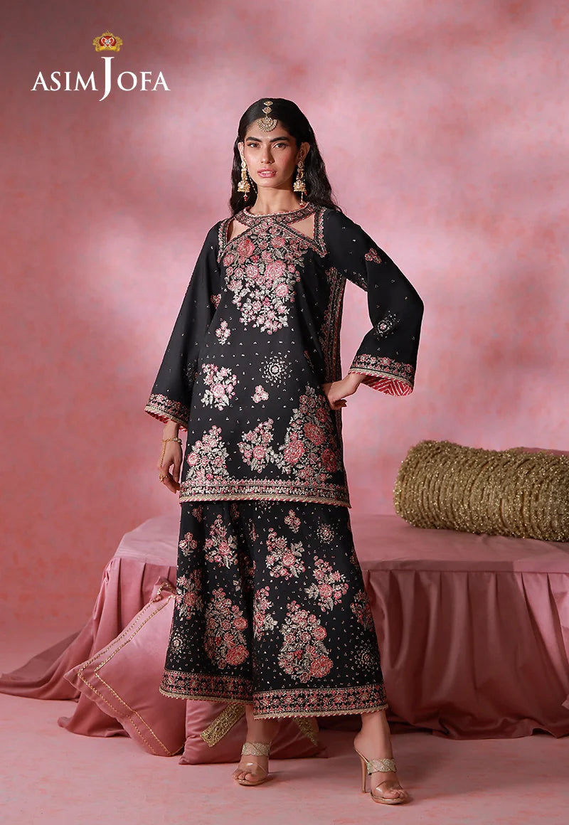 AJULFID-07 Embroidered Silk Stitched 2 Pcs