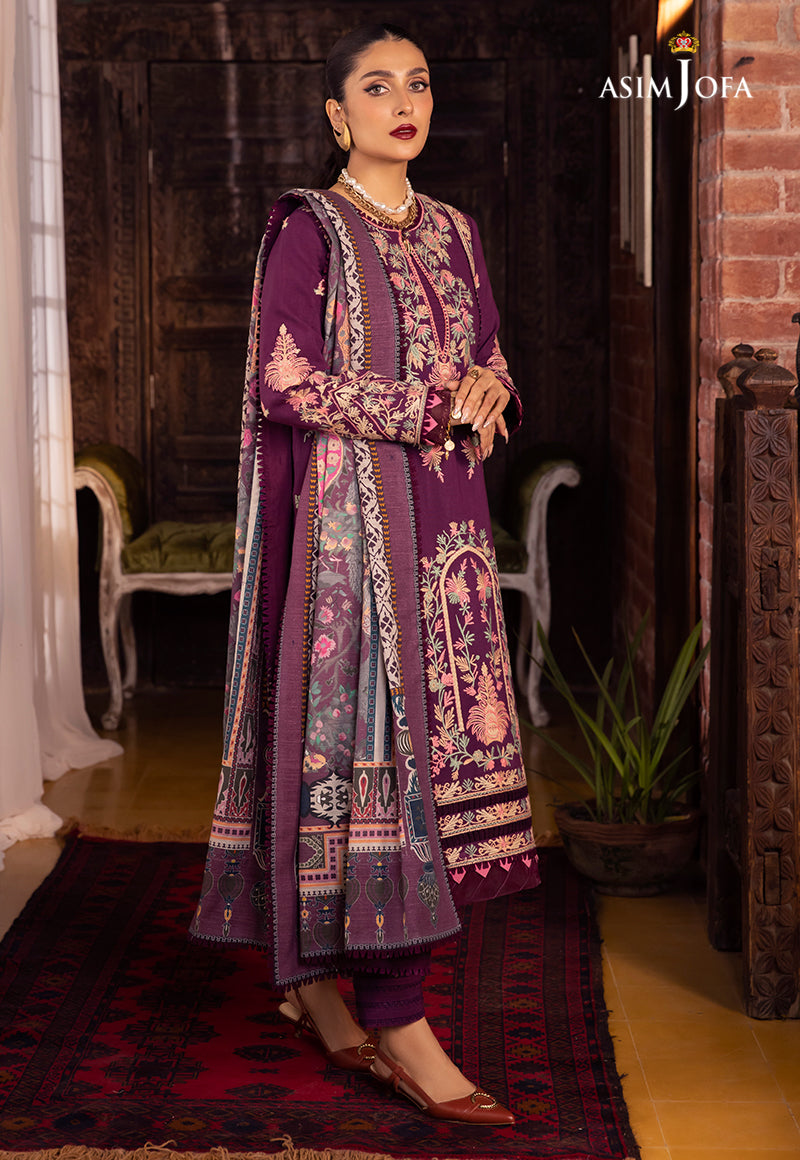 AJW-12 EMBROIDERED KHADDAR 3 PCS