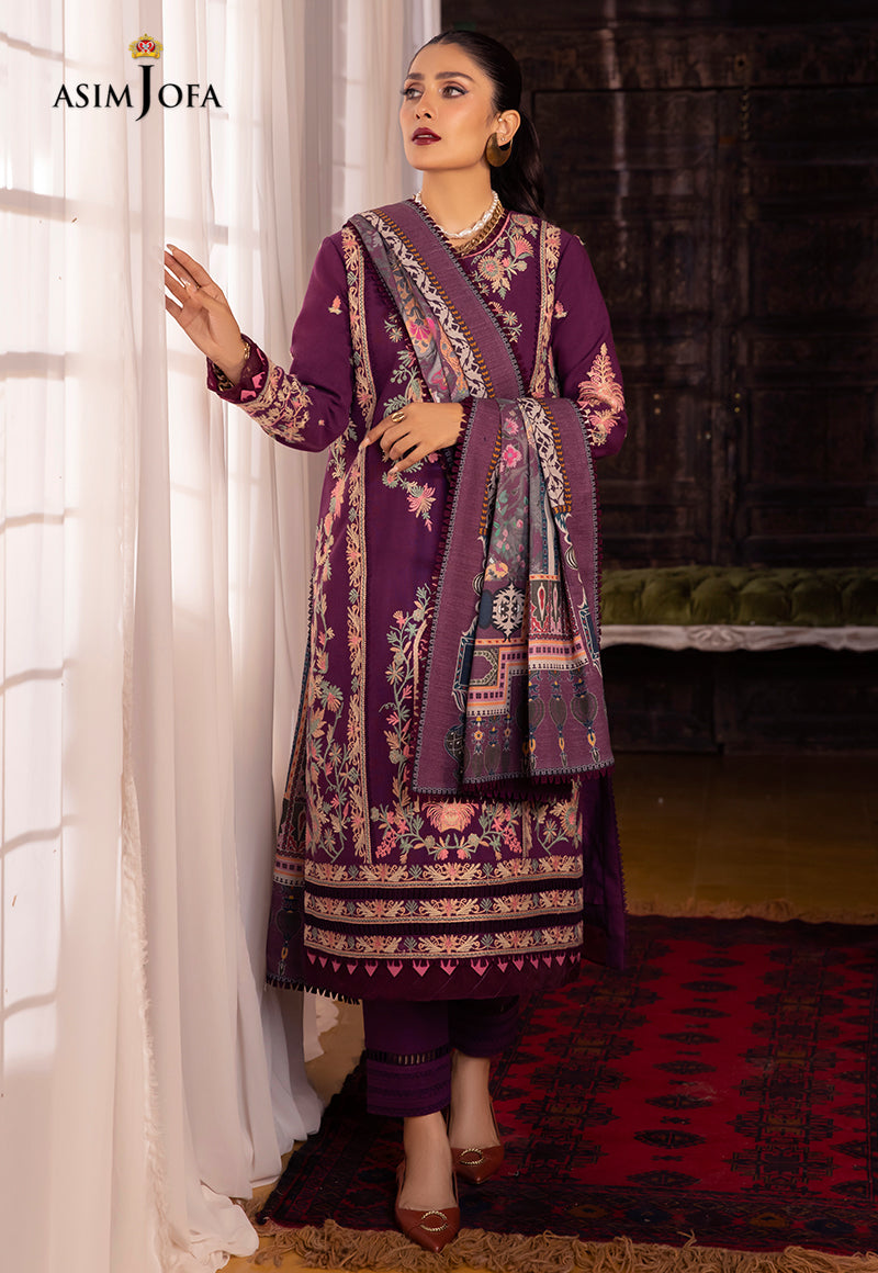 AJW-12 EMBROIDERED KHADDAR 3 PCS