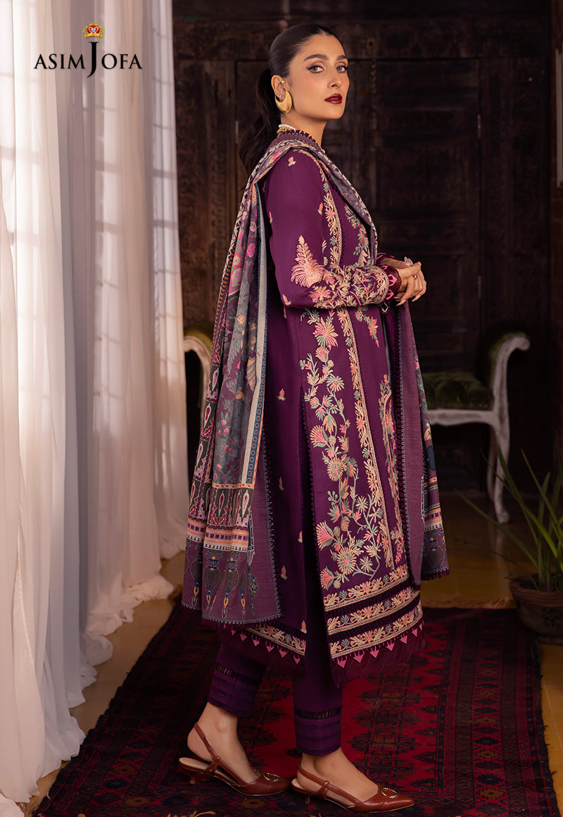 AJW-12 EMBROIDERED KHADDAR 3 PCS