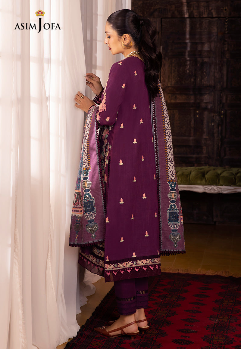 AJW-12 EMBROIDERED KHADDAR 3 PCS