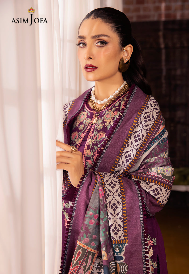 AJW-12 EMBROIDERED KHADDAR 3 PCS