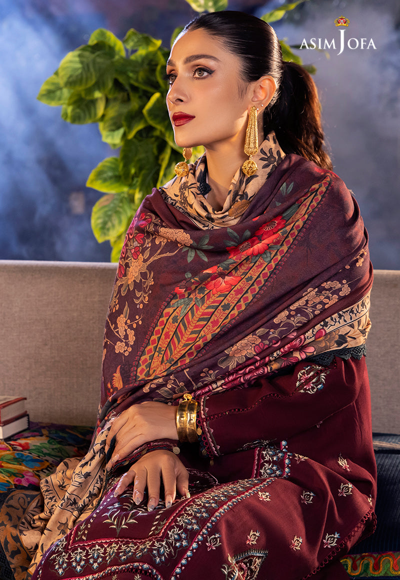AJW-20 DESIGNERS STITCHED PRINTED LINEN SLUB 3 PCS