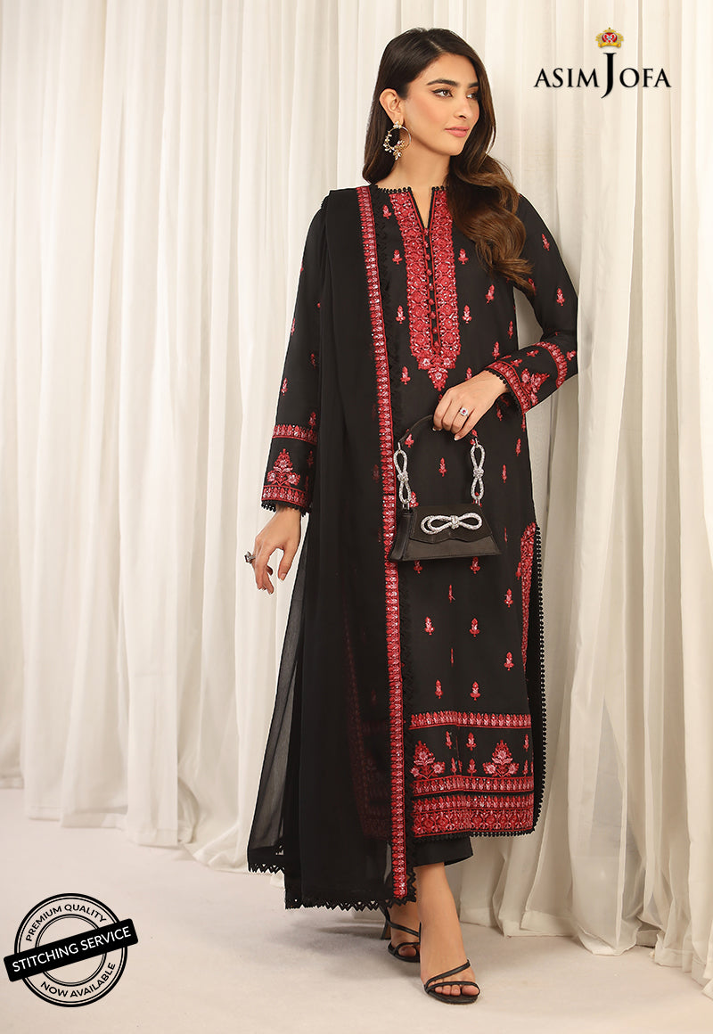 AJWED-01 EMBROIDERED CAMBRIC STITCHED 2 PCS