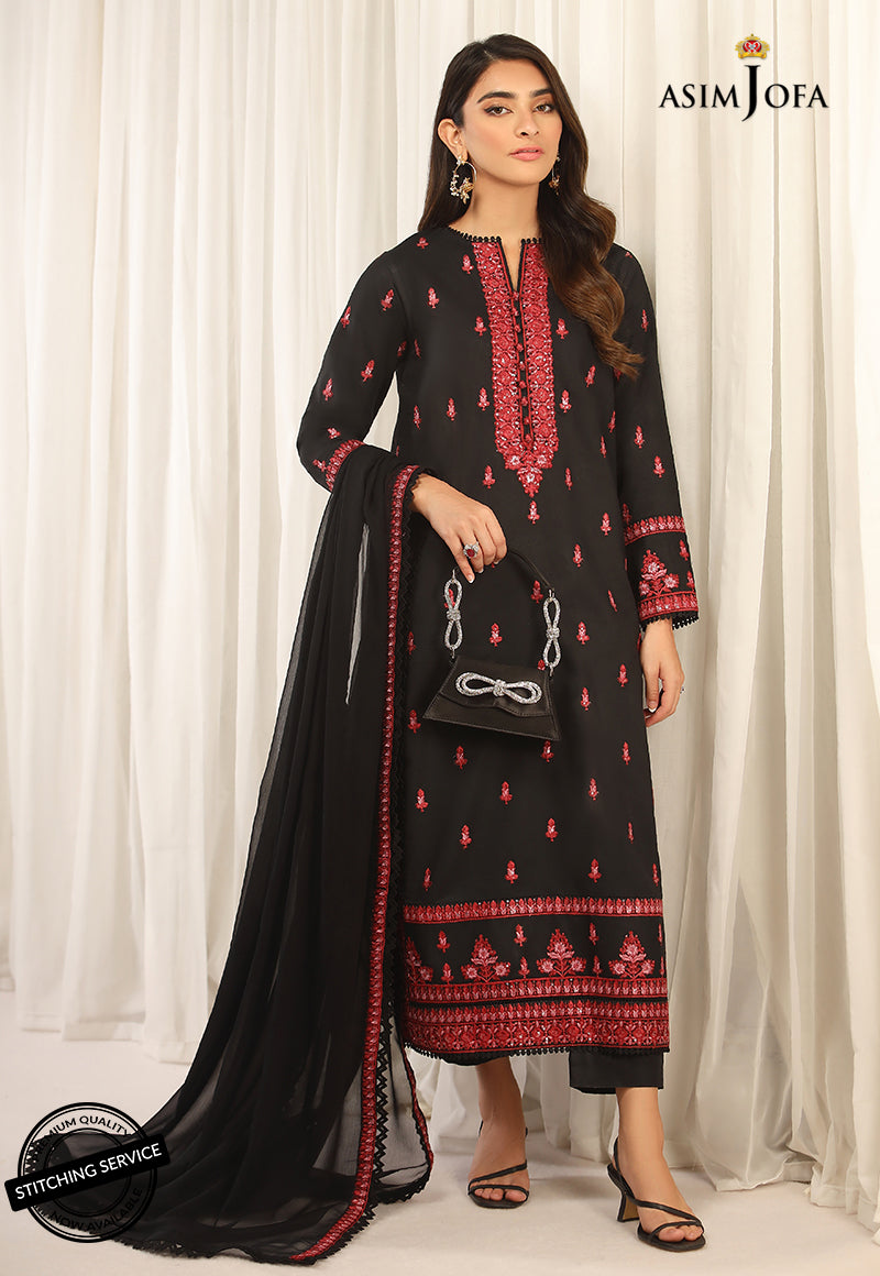AJWED-01 EMBROIDERED CAMBRIC STITCHED 2 PCS