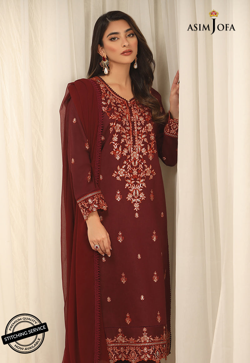 AJWED-14 EMBROIDERED SELF-JACQUARD STITCHED 3 PCS