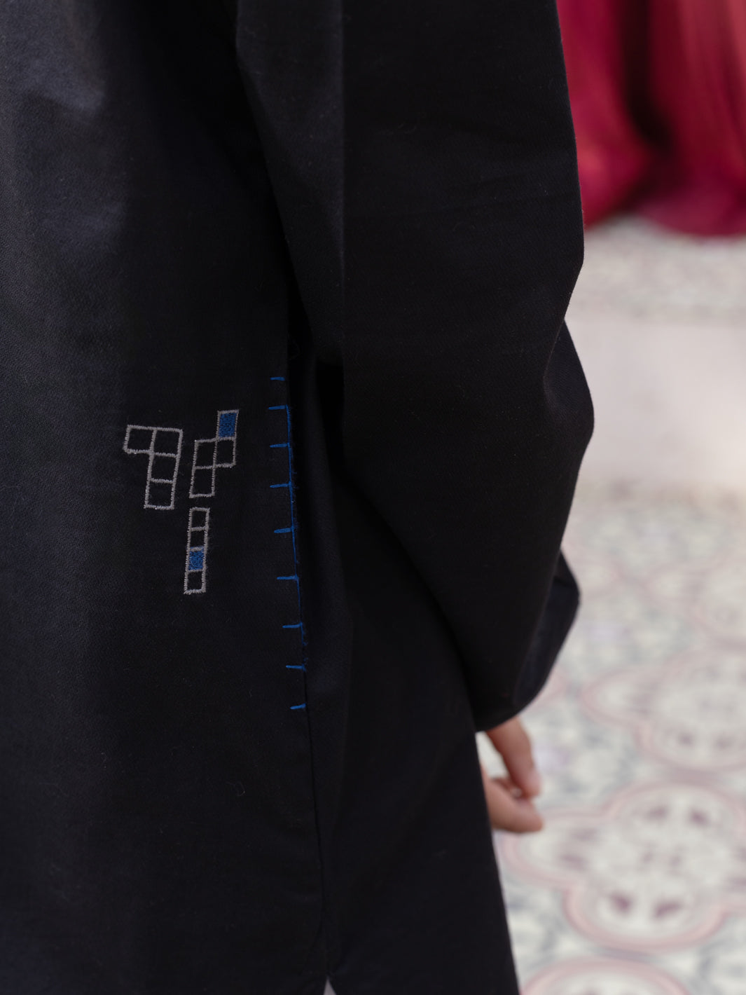 Black Cotton Kurta - ALBY-K-003