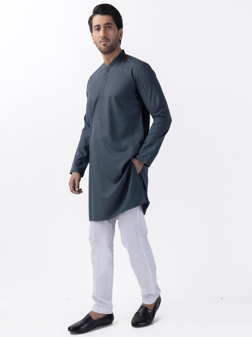 Green Blended Kurta - AL-K-1163